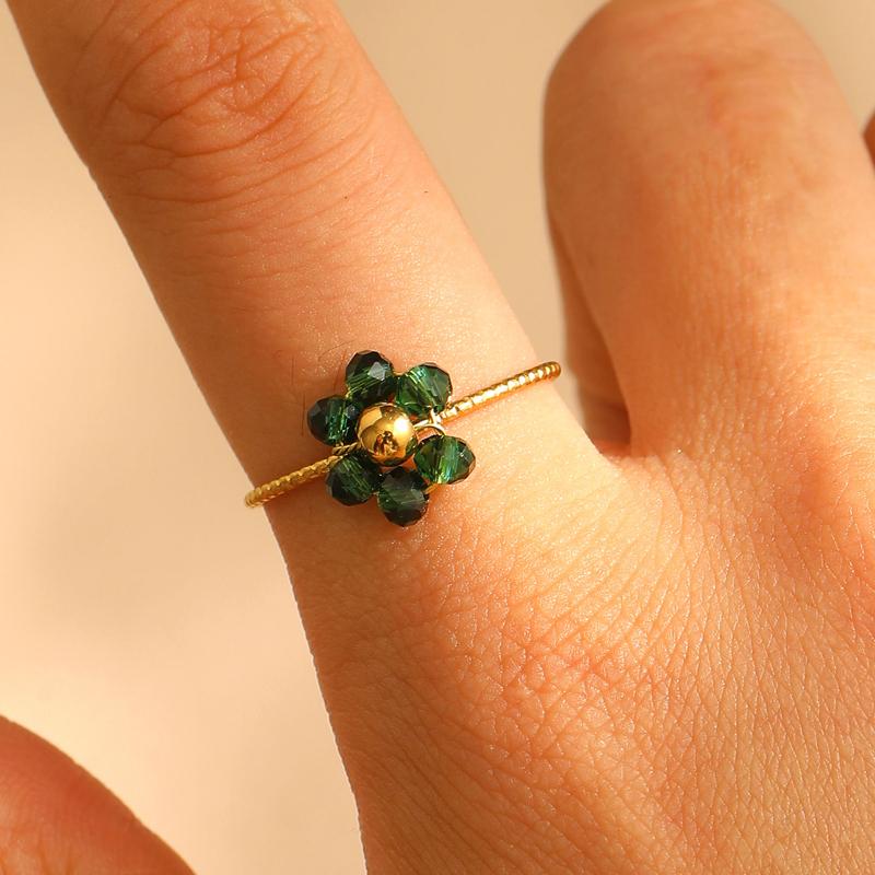 Bohemian Stainless Steel Fried Dough Twists Beaded Open Rings for Women Simple Colored Zircon Flower Index Finger Ring Zircon зелений
Bohemian Stainless Steel Fried Dough Twists Beaded Open Rings for Women Simple Colored Zircon Flower Index Finger Ring Zircon зелений