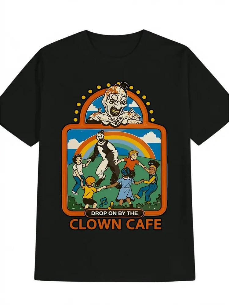 Men039;s Casual Graphic T-ShirtClown Cafe Drop On By Graphic Print Black Round Unisex T-Shirt S
Men039;s Casual Graphic T-ShirtClown Cafe Drop On By Graphic Print Black Round Unisex T-Shirt S