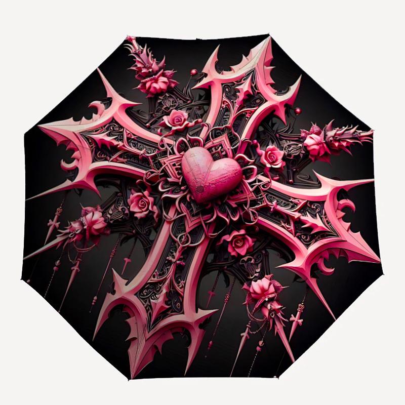 1pc Gothic Heart Cross Automatic Umbrella - 8-Rib Durable Frame, Portable Fashion Accessory & Holiday Gift yy251117201
1pc Gothic Heart Cross Automatic Umbrella - 8-Rib Durable Frame, Portable Fashion Accessory & Holiday Gift yy251117201