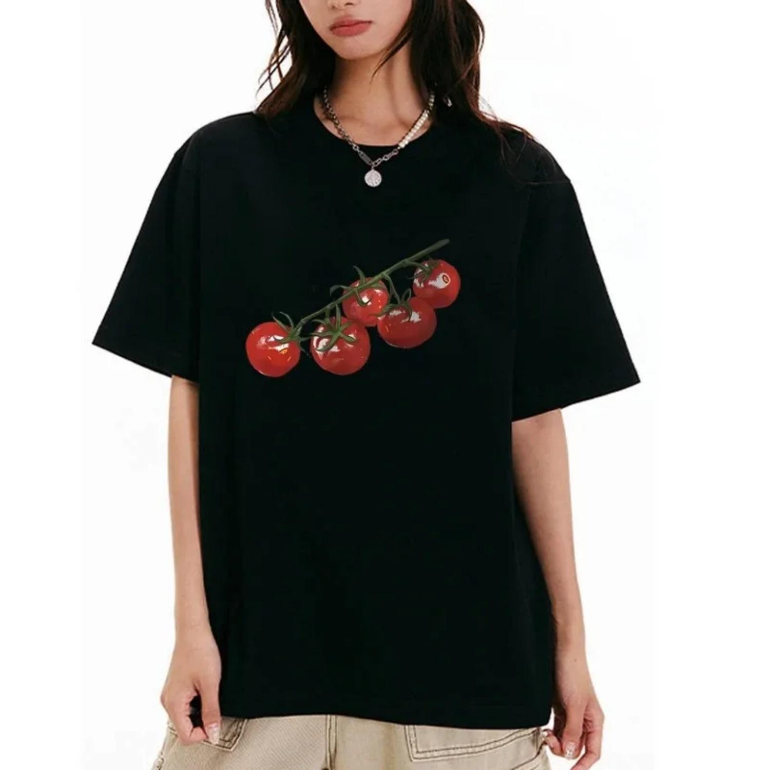 Fruit Tomato Graphics short sleeve T-shirts Summer Y2k Fashion Tops vintage Cotton Casual clothing Unisex XXXXXL чорний
Fruit Tomato Graphics short sleeve T-shirts Summer Y2k Fashion Tops vintage Cotton Casual clothing Unisex XXXXXL чорний