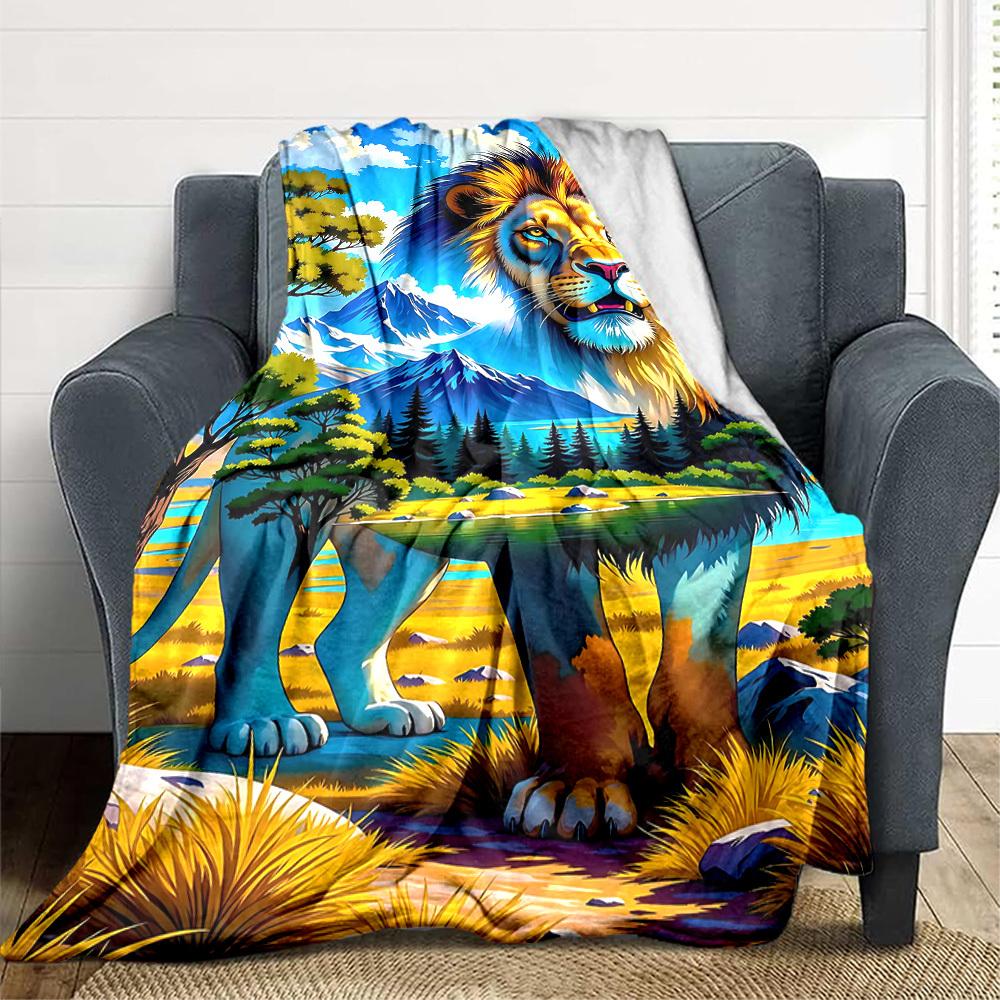 1pc Lion Safari Landscape Blanket Lightweight Blanket Throw Blanket For Sofa, Bed, Travel, Camping, Livingroom, Office, Couch, Chair yy251010016 100x150cm
1pc Lion Safari Landscape Blanket Lightweight Blanket Throw Blanket For Sofa, Bed, Travel, Camping, Livingroom, Office, Couch, Chair yy251010016 100x150cm