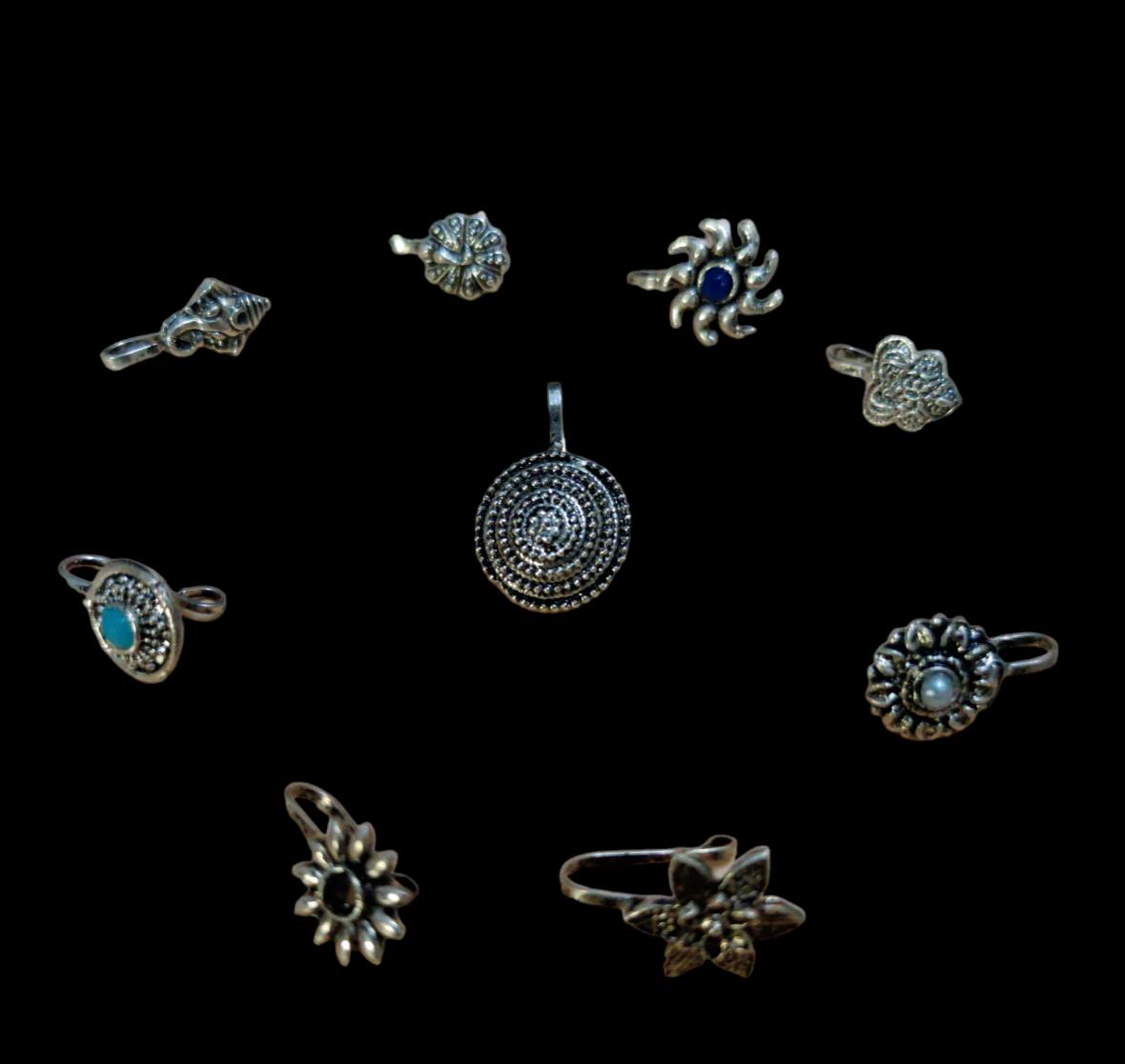 @ Beautiful Design Nose Pin Without Piercing For Women & Girl Set Of 9 MJ-425-60%OFF
@ Beautiful Design Nose Pin Without Piercing For Women & Girl Set Of 9 MJ-425-60%OFF
