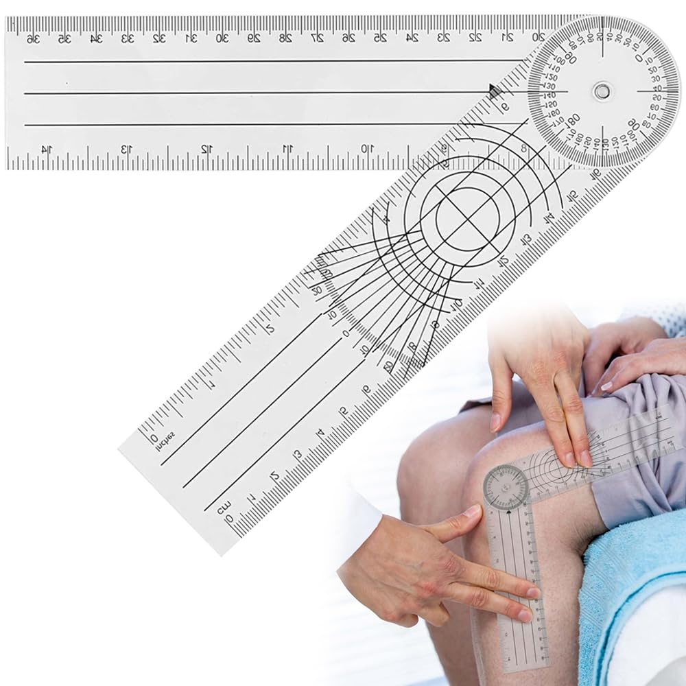 Multi Ruler Goniometer Set of 1 Rotatable 360 Degree Measuring Tool Angle Meter Ruler Protractor Angle Spine Ruler Transparent Angle Measurement Spine
Multi Ruler Goniometer Set of 1 Rotatable 360 Degree Measuring Tool Angle Meter Ruler Protractor Angle Spine Ruler Transparent Angle Measurement Spine