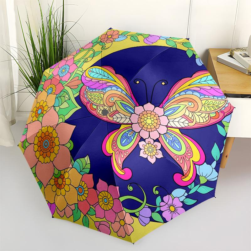 1pc Butterfly Flowers Mandala Artwork Umbrella with Plastic Handle,Vibrant Cartoon Pattern,Multi-functional UmbrellaPT059
1pc Butterfly Flowers Mandala Artwork Umbrella with Plastic Handle,Vibrant Cartoon Pattern,Multi-functional UmbrellaPT059