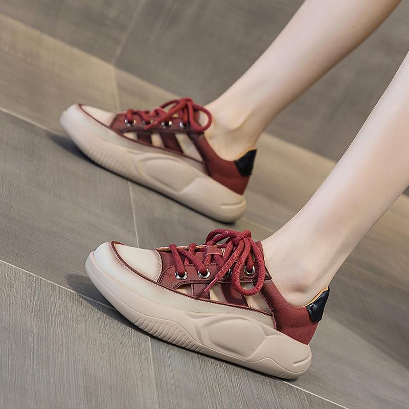inner height increase of 4cm spring new leather surface retro soft sole thick sole fashion sports versatile hollow casual sandals 34
inner height increase of 4cm spring new leather surface retro soft sole thick sole fashion sports versatile hollow casual sandals 34