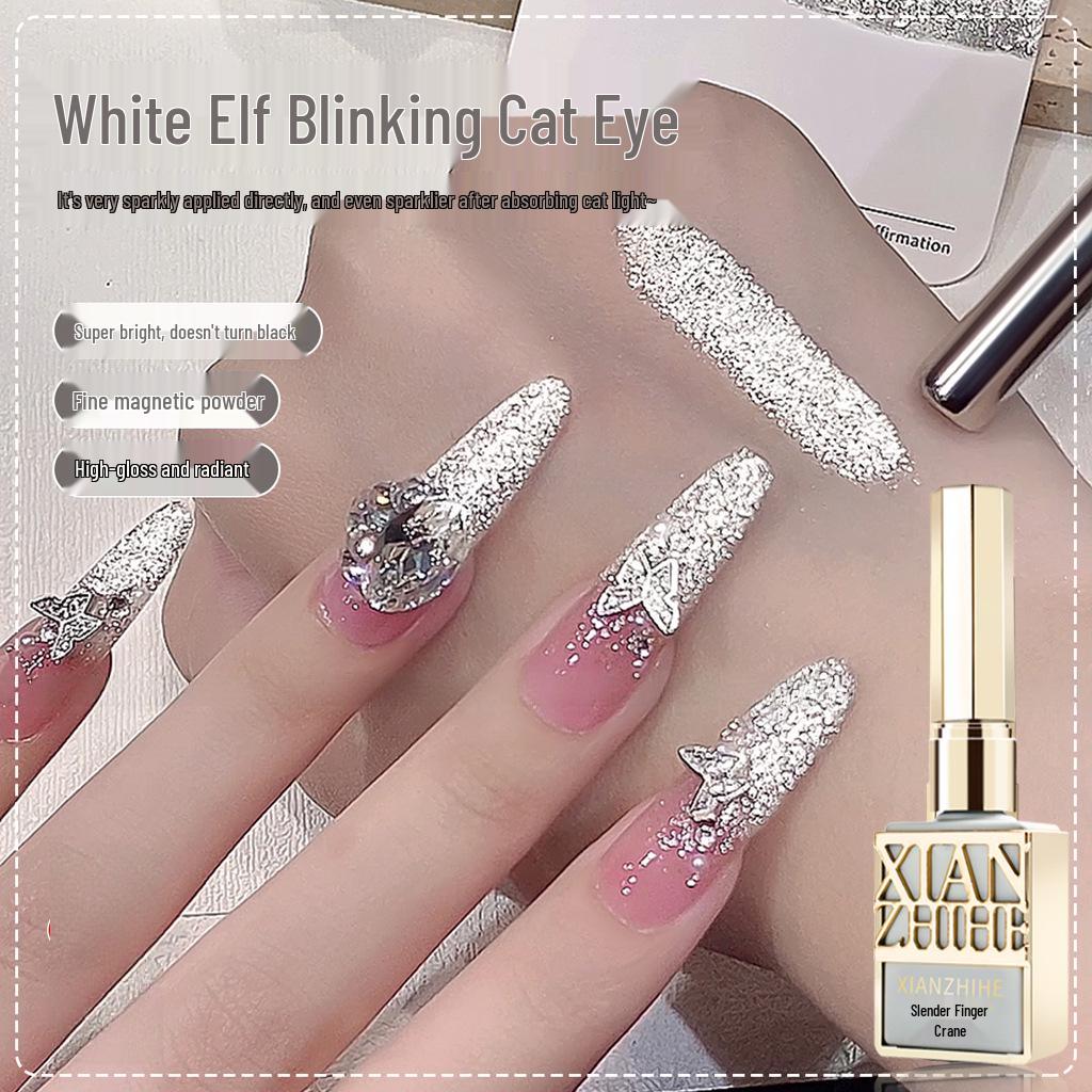 Slender Finger White Elf Cat Eye Nail Gel: 2025 Platinum Sparkle Manicure Exclusive
Slender Finger White Elf Cat Eye Nail Gel: 2025 Platinum Sparkle Manicure Exclusive