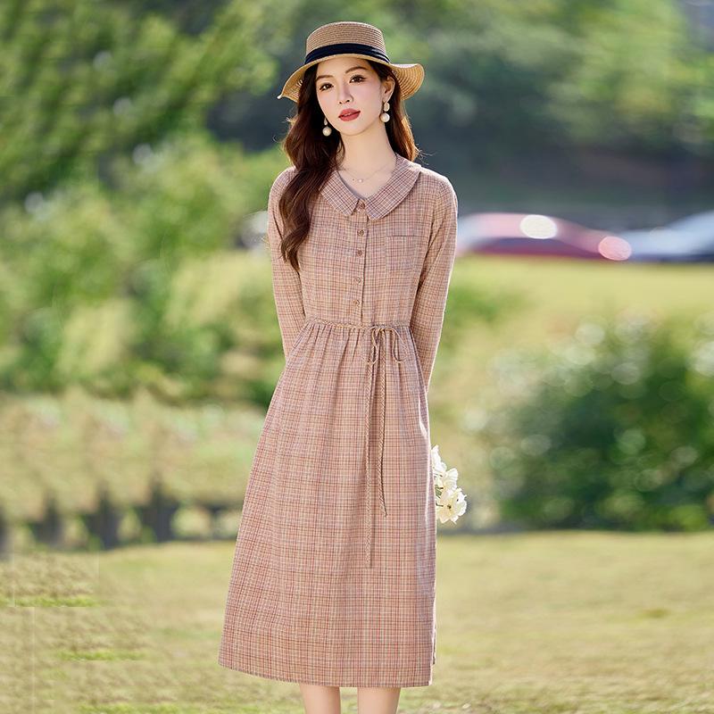 2025 Spring Women s Plaid Waist-Slimming Long Sleeve Dress with Turn-Down Collar Extra Large (60-65 kg)
2025 Spring Women s Plaid Waist-Slimming Long Sleeve Dress with Turn-Down Collar Extra Large (60-65 kg)