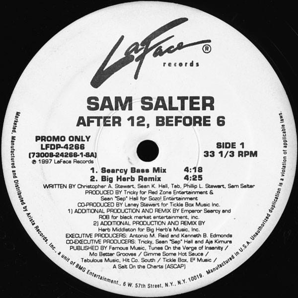 12-дюймовая пластинка SAM SALTER - После 12, до 6 LFDP4266 LaFace Records 1997 США Рэп и хип-хоп/R&B Б/У
12-дюймовая пластинка SAM SALTER - После 12, до 6 LFDP4266 LaFace Records 1997 США Рэп и хип-хоп/R&B Б/У