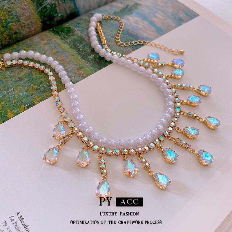 Zircon Diamond & Pearl Inlaid Necklace – Elegant European/American Retro Clavicle Chain Jewelry
Zircon Diamond & Pearl Inlaid Necklace – Elegant European/American Retro Clavicle Chain Jewelry