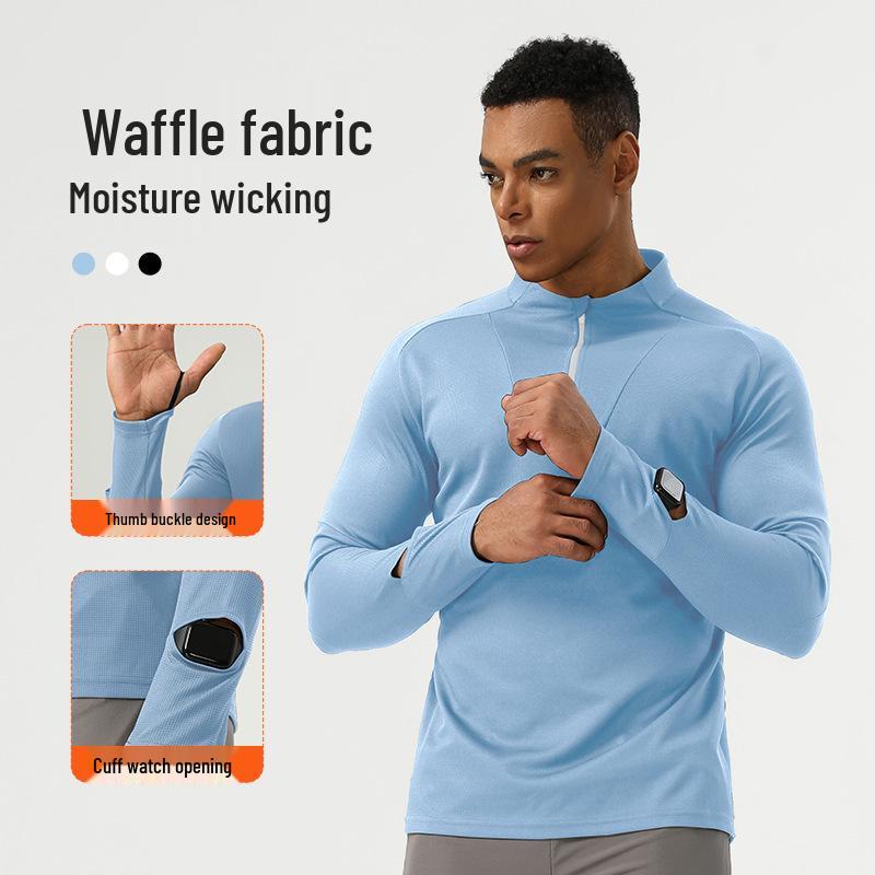 Men s Stretch Half-Zip Long Sleeve Running Shirt with Thumb Loop M (Height 170-175cm)
Men s Stretch Half-Zip Long Sleeve Running Shirt with Thumb Loop M (Height 170-175cm)