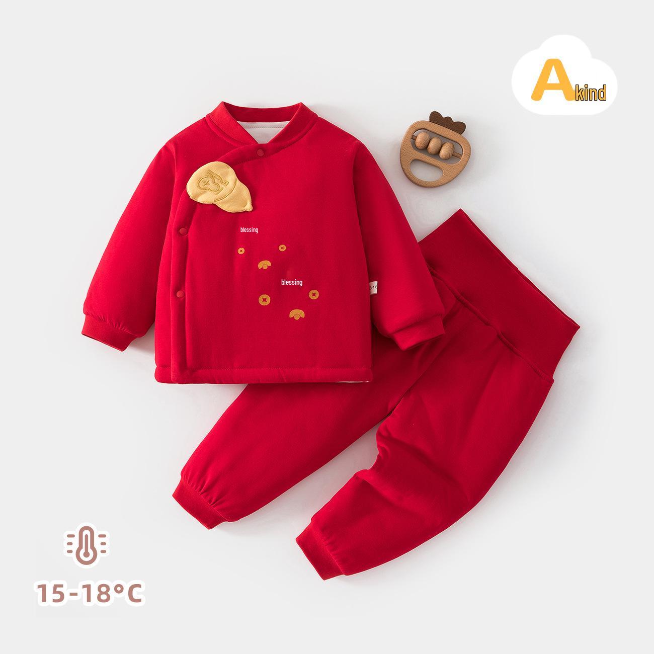 Children s Winter Thickened Two-Piece Set: Baby Chinese Style Festive Red New Year Outfit 66cm
Children s Winter Thickened Two-Piece Set: Baby Chinese Style Festive Red New Year Outfit 66cm