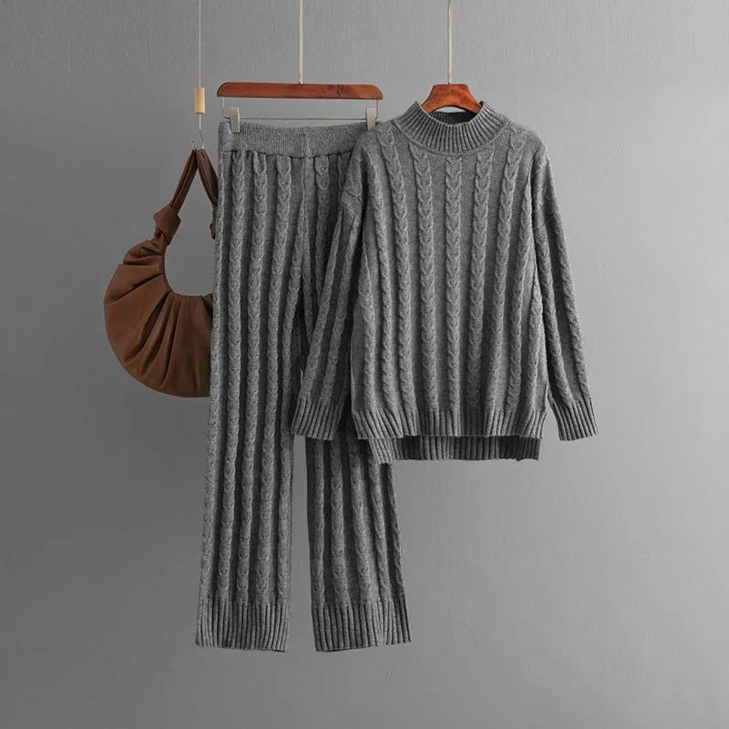 2026 Autumn Solid Color Half Turtleneck Split Sweater Twist Pants Sets Women Winter New Fashion Knitted Two-piece Sets for Women One Size сірий колір
2026 Autumn Solid Color Half Turtleneck Split Sweater Twist Pants Sets Women Winter New Fashion Knitted Two-piece Sets for Women One Size сірий колір