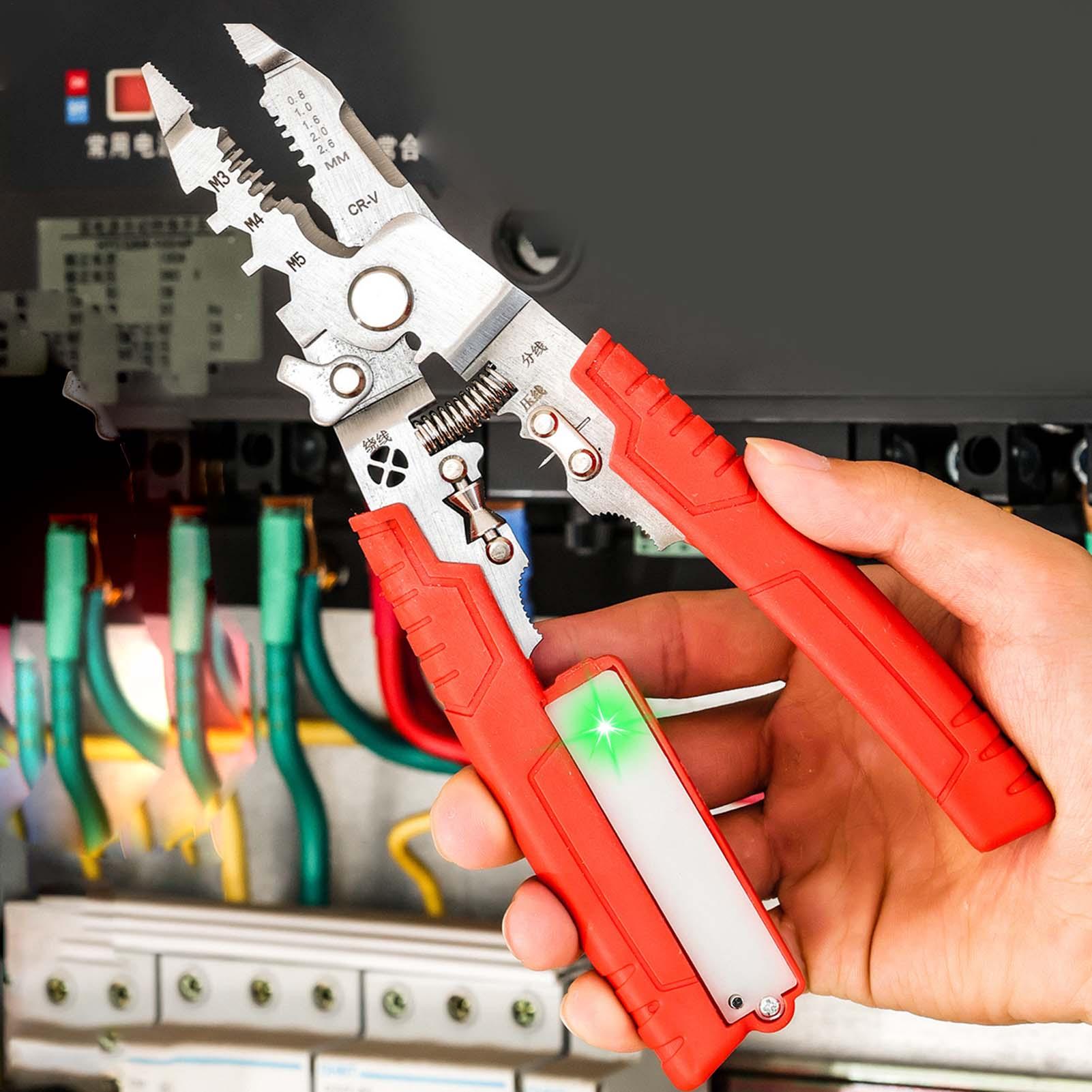 10 in 1 Wire Stripper with Electricity Measurement Plier for Cutting Pulling Wires Cable Electrician Scissors China Mainland
10 in 1 Wire Stripper with Electricity Measurement Plier for Cutting Pulling Wires Cable Electrician Scissors China Mainland