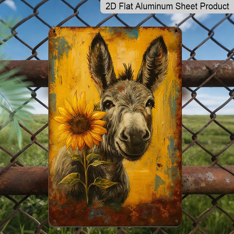 2D Flat, Vintage Metal Donkey Sign, Cute Donkey and Sunflower Patterns, 8x12 Inch, Durable Aluminum Material, Indoor/Outdoor Decorative Hanging Plate 20*30cm
2D Flat, Vintage Metal Donkey Sign, Cute Donkey and Sunflower Patterns, 8x12 Inch, Durable Aluminum Material, Indoor/Outdoor Decorative Hanging Plate 20*30cm