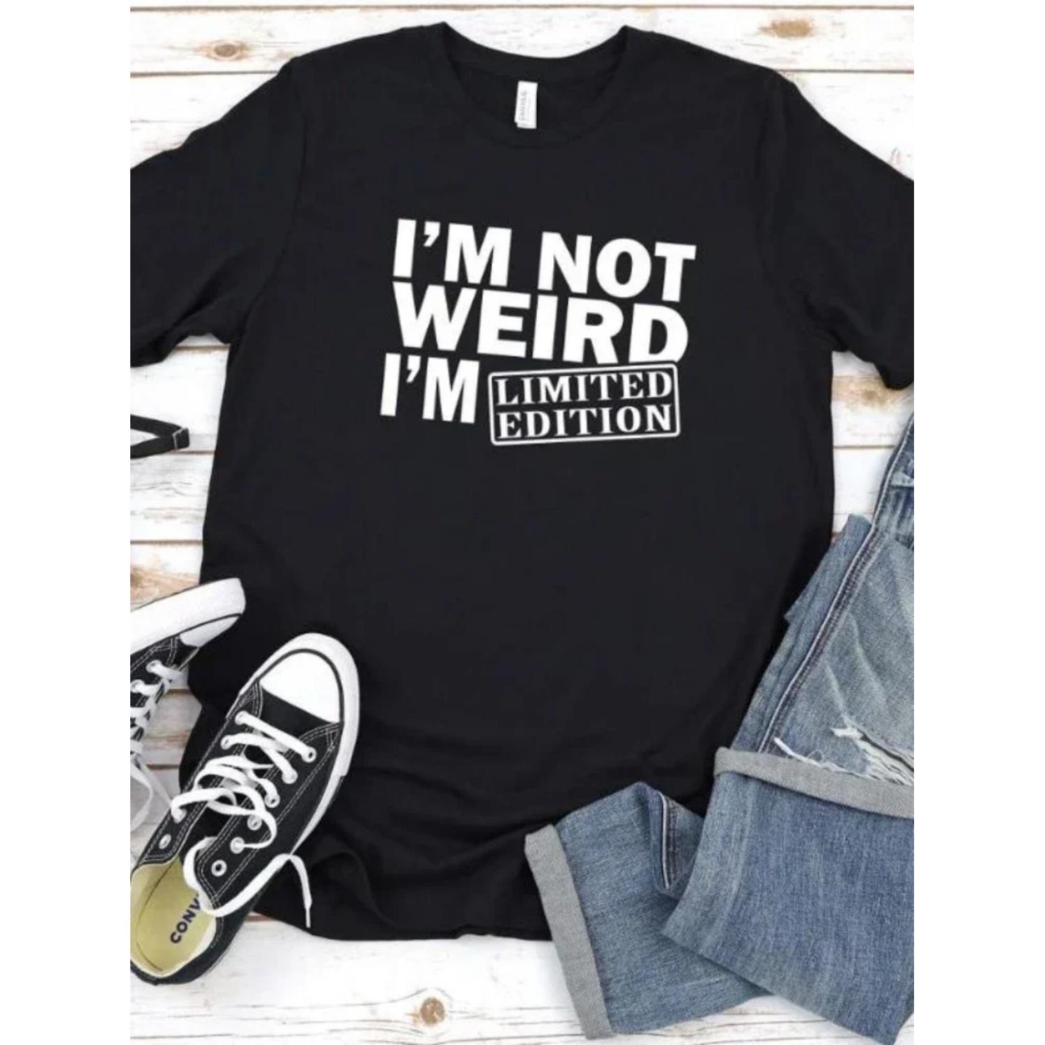Women T Shirt I m Not Weird I m Limited Edition Print Tshirt Women Short Sleeve O Neck Loose T-shirt Ladies Tee Shirt S чёрный
Women T Shirt I m Not Weird I m Limited Edition Print Tshirt Women Short Sleeve O Neck Loose T-shirt Ladies Tee Shirt S чёрный