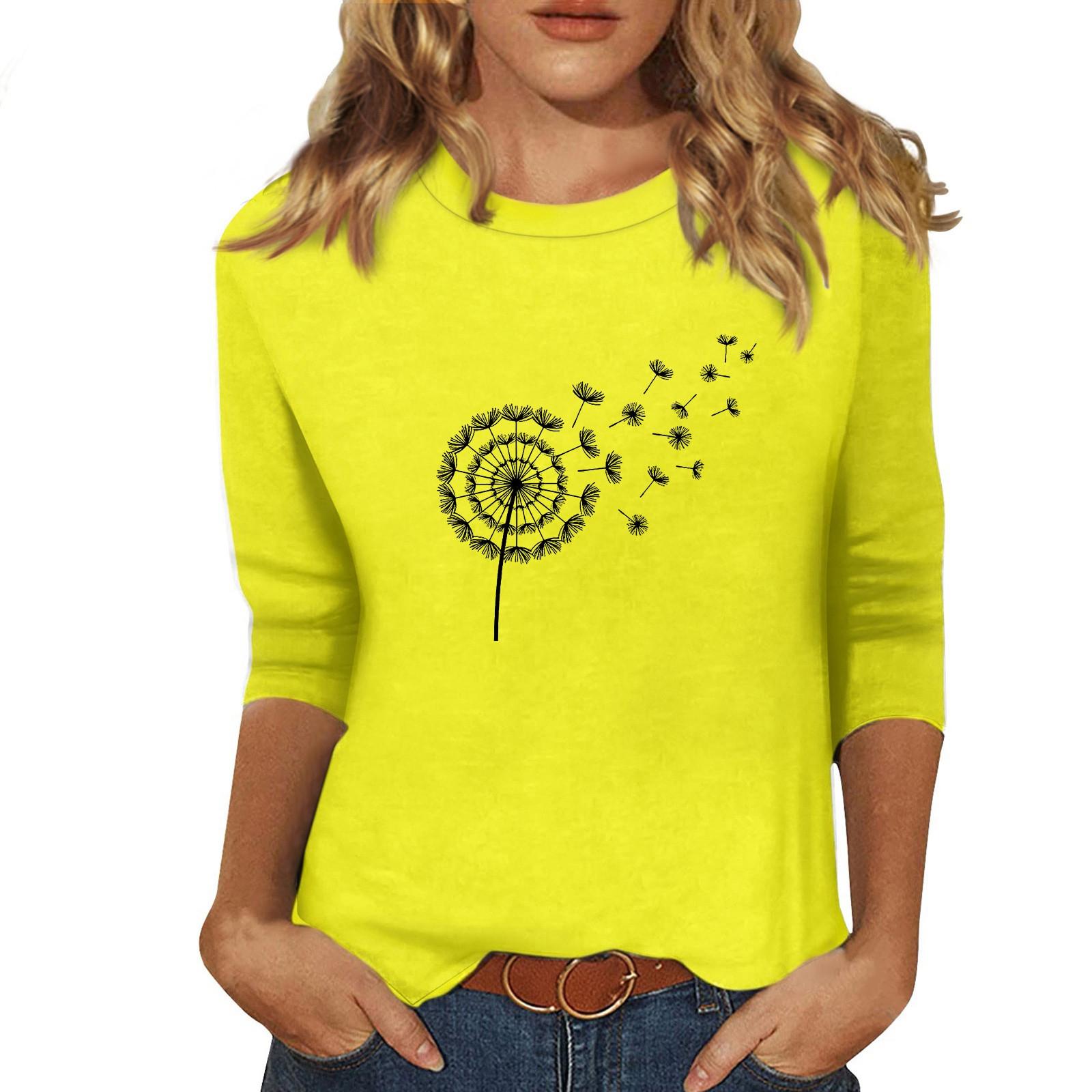 Женский модный повседневный топ с круглым вырезом и короткими рукавами 3/4 с принтом XL жёлтый
Женский модный повседневный топ с круглым вырезом и короткими рукавами 3/4 с принтом XL жёлтый