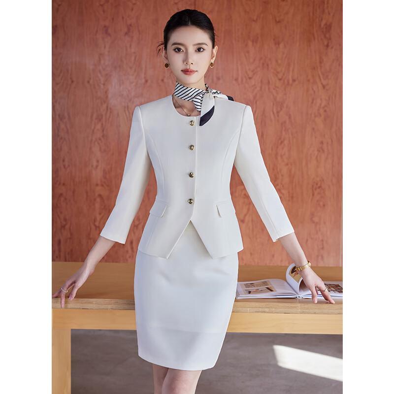 Tluoman Women s White 3/4 Sleeve Business Suit Set M
Tluoman Women s White 3/4 Sleeve Business Suit Set M