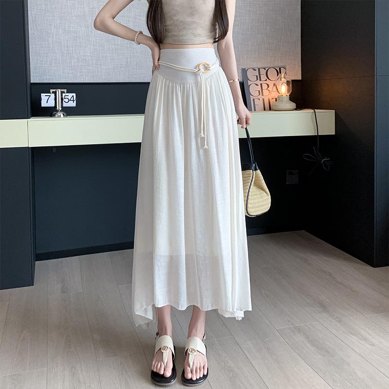 Women s Summer Tie-Waist Midi Skirt - Ice Silk Cotton Linen, High-Waist A-line in Zen Style S
Women s Summer Tie-Waist Midi Skirt - Ice Silk Cotton Linen, High-Waist A-line in Zen Style S