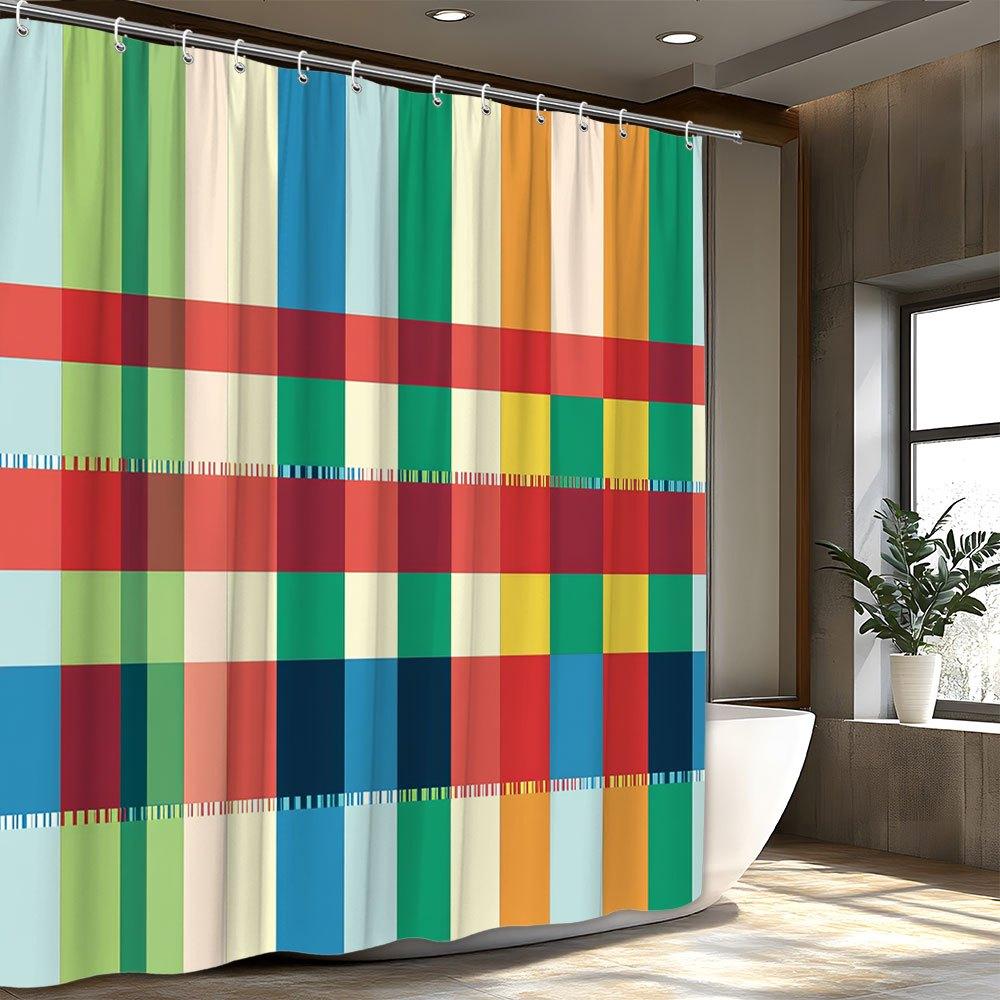 Check Pattern Shower Curtain Classic Color Check Stripe, 12 Hook Contains Bathroom Decorations And Accessories Shower Curtain W60H190(CM)-1 Pcs
Check Pattern Shower Curtain Classic Color Check Stripe, 12 Hook Contains Bathroom Decorations And Accessories Shower Curtain W60H190(CM)-1 Pcs