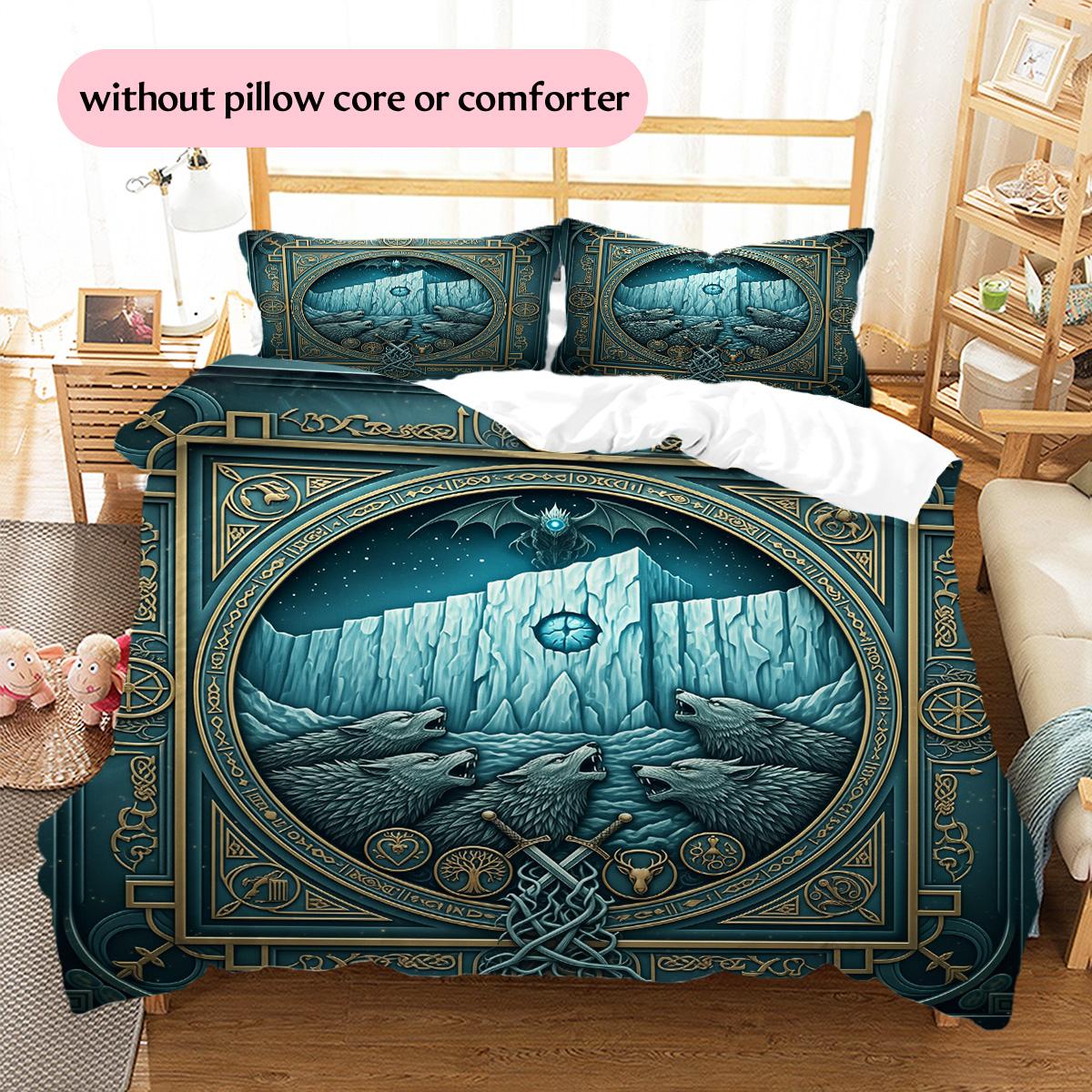 Relief wolf Pattern Bedding Quilt Set Quilt Cover Pillowcase Home Decoration Gift (1 * duvet cover + 2 * pillowcase, without core) 135x200cm
Relief wolf Pattern Bedding Quilt Set Quilt Cover Pillowcase Home Decoration Gift (1 * duvet cover + 2 * pillowcase, without core) 135x200cm
