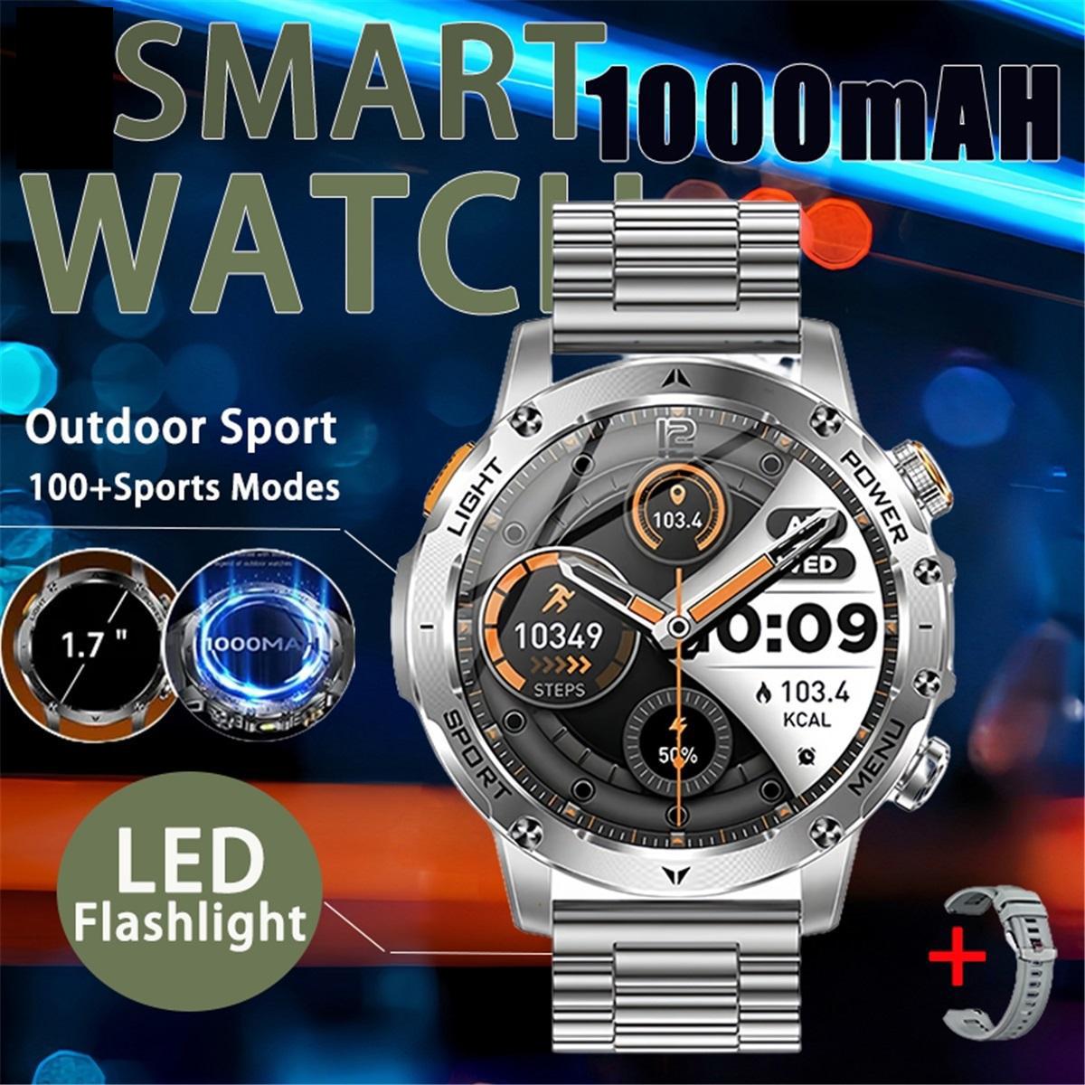 2026 Outdoor New 1000mAh Battery TMilitary Grade Smart Watch Men IP69K Waterproof GPS HD Bluetooth Call 100 Sports Watch Silver steel-1000mAh big battery
2026 Outdoor New 1000mAh Battery TMilitary Grade Smart Watch Men IP69K Waterproof GPS HD Bluetooth Call 100 Sports Watch Silver steel-1000mAh big battery