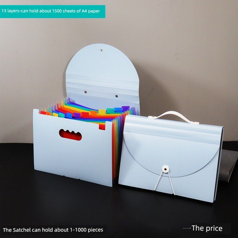 Large Capacity Insert Classification Subject Bag Portable Organ Bag Ice Blue - 13-Ply Colored Inner Pages (Tote Bag)
Large Capacity Insert Classification Subject Bag Portable Organ Bag Ice Blue - 13-Ply Colored Inner Pages (Tote Bag)