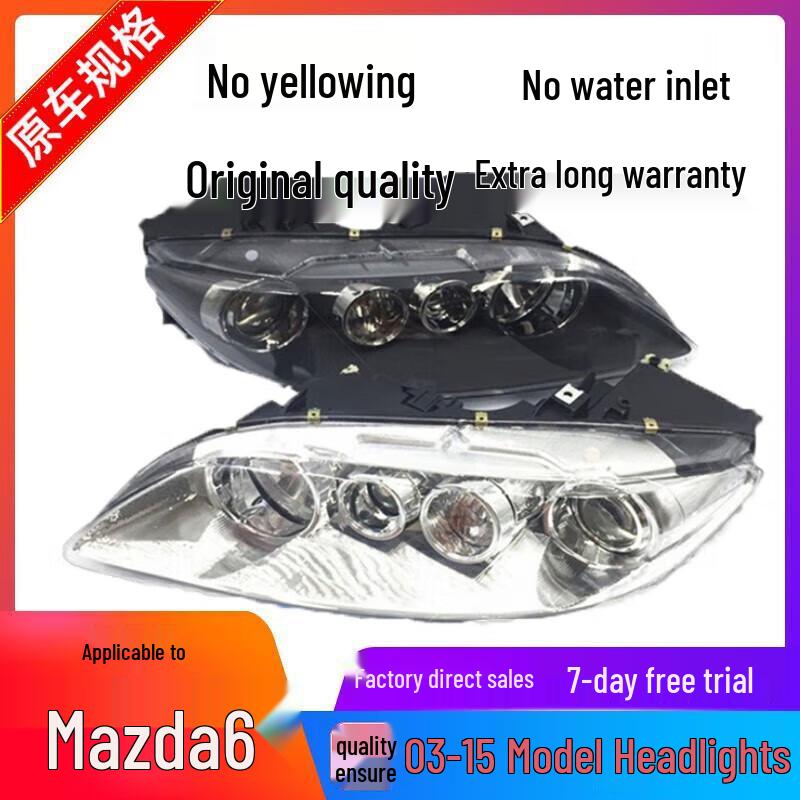 Mazda 6 Front Headlight Assembly for 2003-2015 Models - Black/White Base, Single Lamp Left Light Cover OEM Quality with Sealant
Mazda 6 Front Headlight Assembly for 2003-2015 Models - Black/White Base, Single Lamp Left Light Cover OEM Quality with Sealant