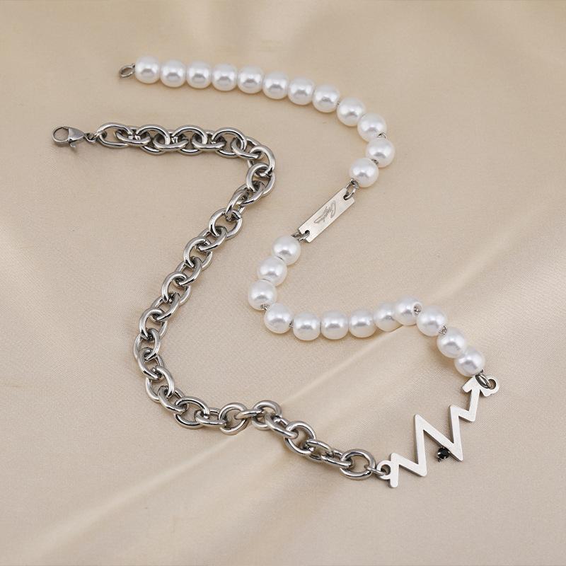 Eyecatching Steel Titanium Heart Necklace With Pearl Inlay For Women Fashion Fall
Eyecatching Steel Titanium Heart Necklace With Pearl Inlay For Women Fashion Fall