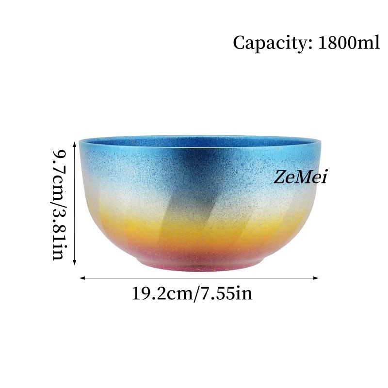 Pure Titanium Thickened Double-Wall Salad Bowl, Multicolor Double-Layer Ice-Flake Texture Home Food Storage Soup Bowl Tableware 7.55 inch
Pure Titanium Thickened Double-Wall Salad Bowl, Multicolor Double-Layer Ice-Flake Texture Home Food Storage Soup Bowl Tableware 7.55 inch
