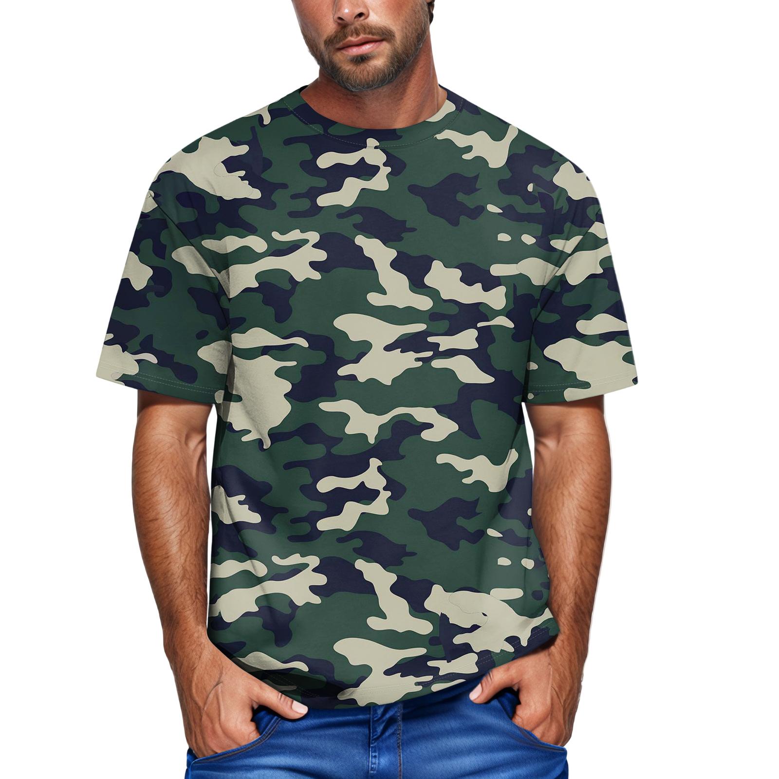 Men Crew Neck Short Sleeve Camouflage Print T Shirt Comfortable Regular Fit Soft Fabric Casual Tee Top M
Men Crew Neck Short Sleeve Camouflage Print T Shirt Comfortable Regular Fit Soft Fabric Casual Tee Top M