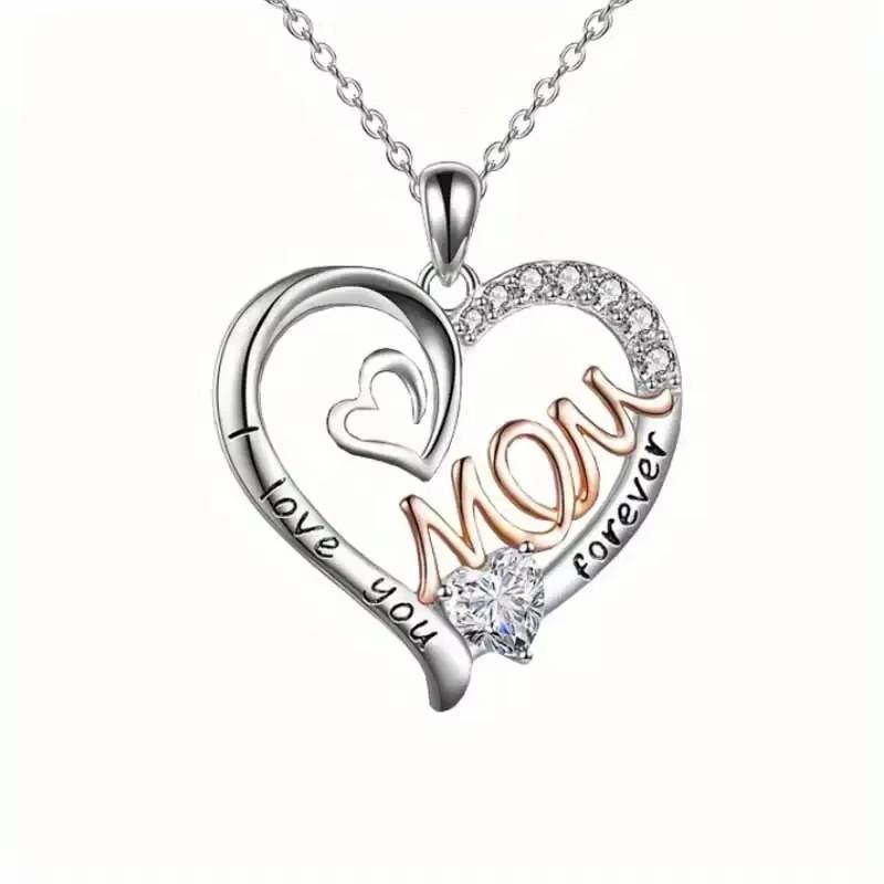 Huitan Heart Mom Pendant Necklace Female Warming Two-tone Versatile Accessories Trendy Glossy Zircon for Mother’s Day Best Gift 45cm
Huitan Heart Mom Pendant Necklace Female Warming Two-tone Versatile Accessories Trendy Glossy Zircon for Mother’s Day Best Gift 45cm