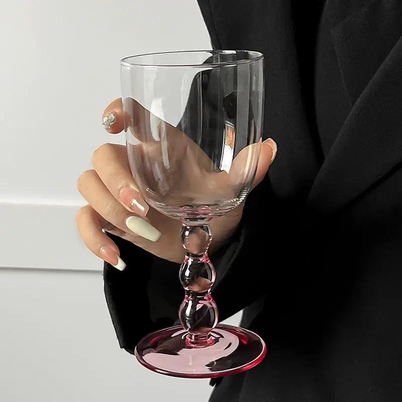 Triple Bead High Footed Cup Creative Stained Glass Goblets Contrast Color Wine Glasses Simple Home Drink Cups Personalized Gifts 310ml
Triple Bead High Footed Cup Creative Stained Glass Goblets Contrast Color Wine Glasses Simple Home Drink Cups Personalized Gifts 310ml