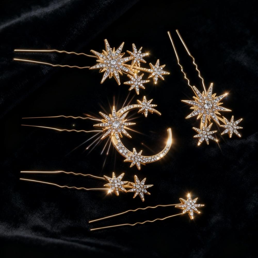 5Pcs/set Gift Snowflake Retro Hairpins Star Moon Handmade U-Shaped Hair Fork Rhinestone Hair Jewelry Perfect for Wedding & Party золотой
5Pcs/set Gift Snowflake Retro Hairpins Star Moon Handmade U-Shaped Hair Fork Rhinestone Hair Jewelry Perfect for Wedding & Party золотой
