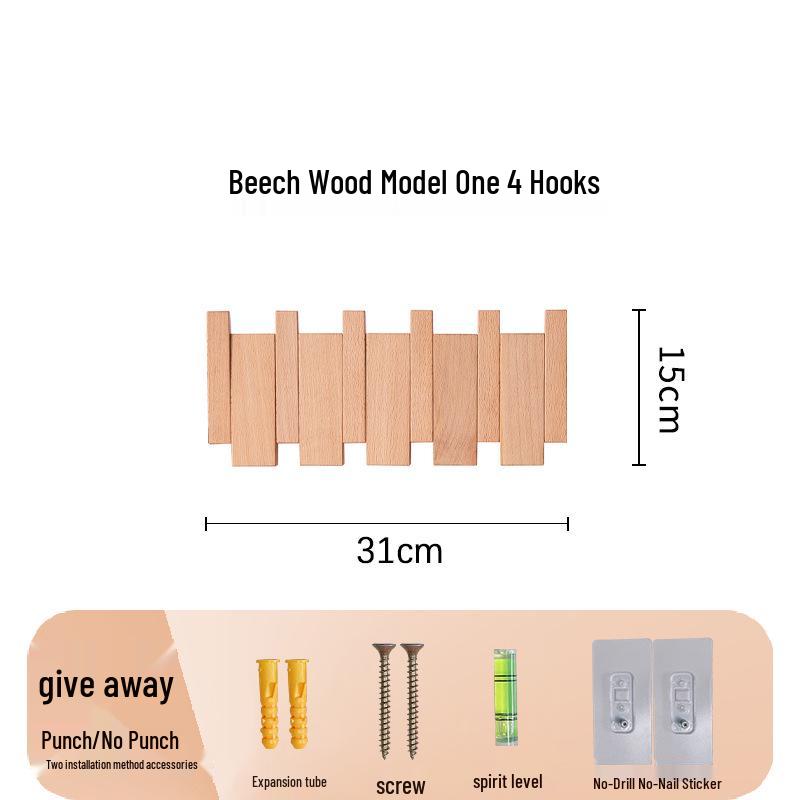 Wall-Mounted Solid Wood Piano Key Coat Hook for Entryway Without Drilling
Wall-Mounted Solid Wood Piano Key Coat Hook for Entryway Without Drilling