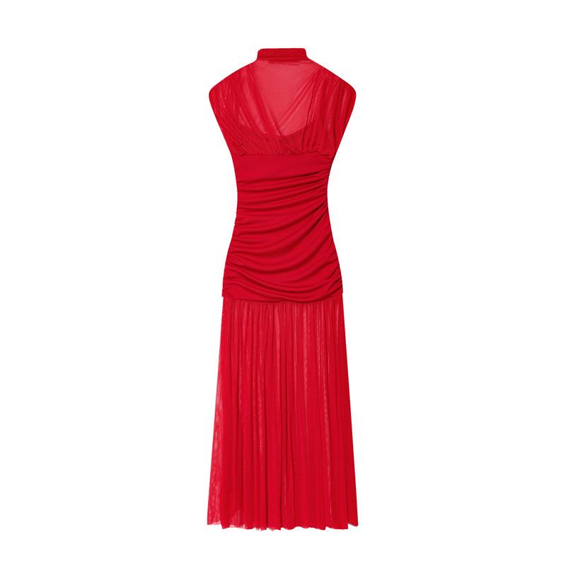 2026 Autumn Women s European American Fashion Slim Fit Silk Mesh Patchwork Dress Small червоний
2026 Autumn Women s European American Fashion Slim Fit Silk Mesh Patchwork Dress Small червоний
