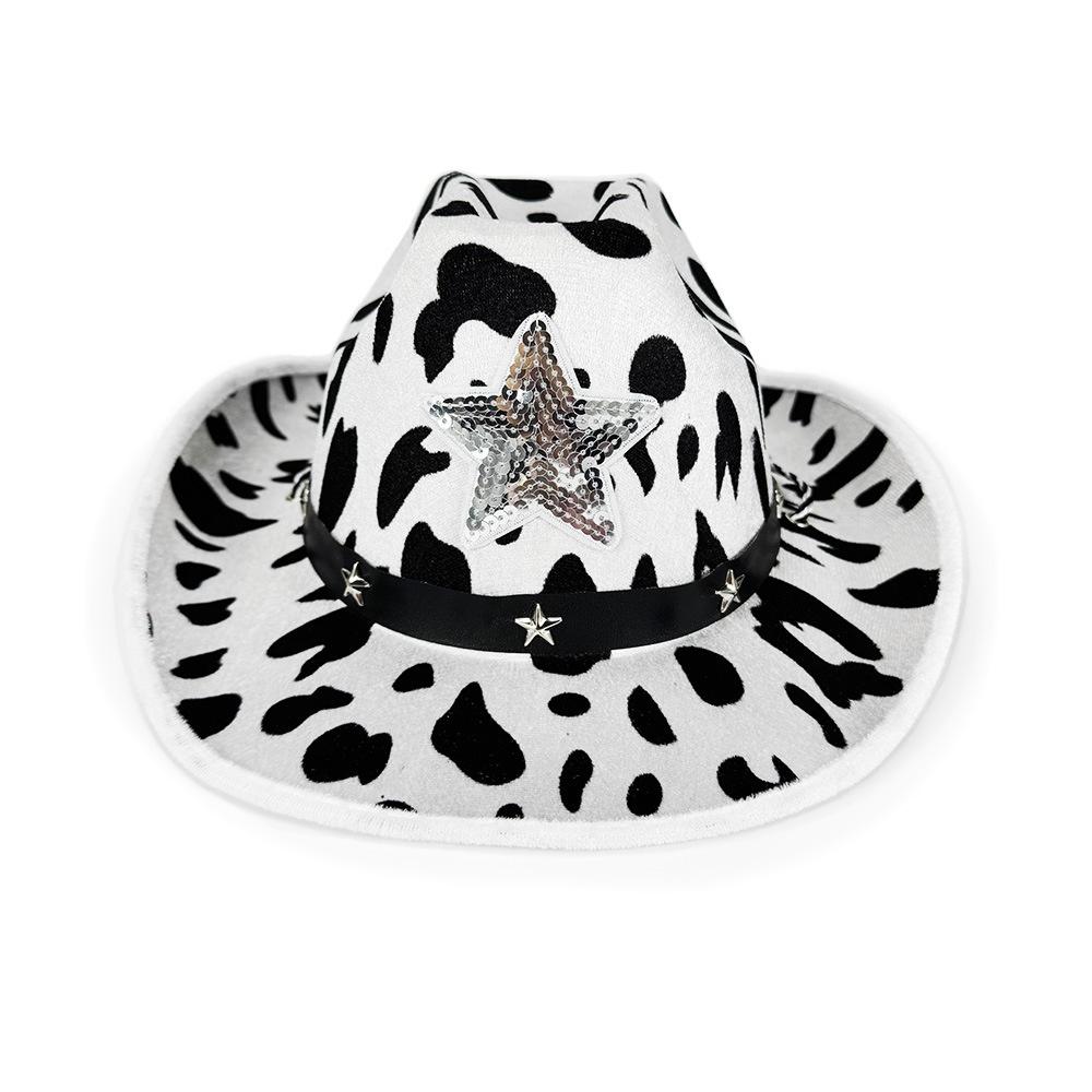Punk Cowboy Hat Exotic Cowboy Hat Cow Print Hat Animal Print For Dance Country Concerts Halloween Party XS(old) чорний білий колір
Punk Cowboy Hat Exotic Cowboy Hat Cow Print Hat Animal Print For Dance Country Concerts Halloween Party XS(old) чорний білий колір