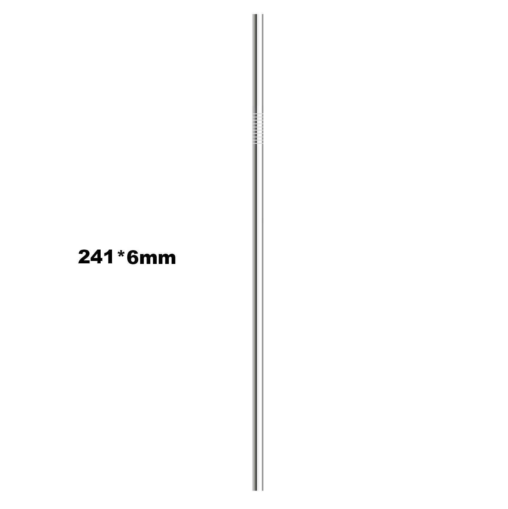 Прямые соломинки, изогнутая соломинка, короткая расширенная минимальная серебряная многоразовая соломинка из нержавеющей стали, металлическая щетка для чистки трубочек для питья, рождественская вечеринка в баре 241mmx6mm Straight
