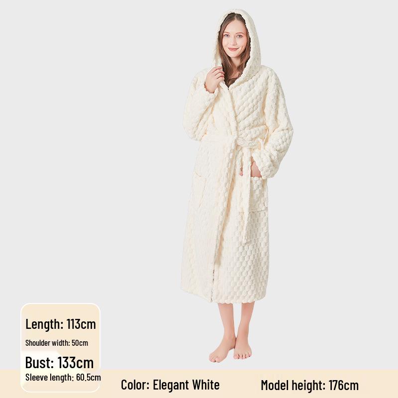Уютный осенне-зимний халат из кораллового флиса с капюшоном - Очень длинный, толстый и приятный к коже для пар XL
Уютный осенне-зимний халат из кораллового флиса с капюшоном - Очень длинный, толстый и приятный к коже для пар XL
