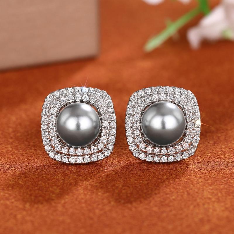 CAOSHI Temperament Elegant Stud Earrings with Grey Imitation Pearl Newly Designed Wedding Accessories for Women Fashion Zircon
CAOSHI Temperament Elegant Stud Earrings with Grey Imitation Pearl Newly Designed Wedding Accessories for Women Fashion Zircon