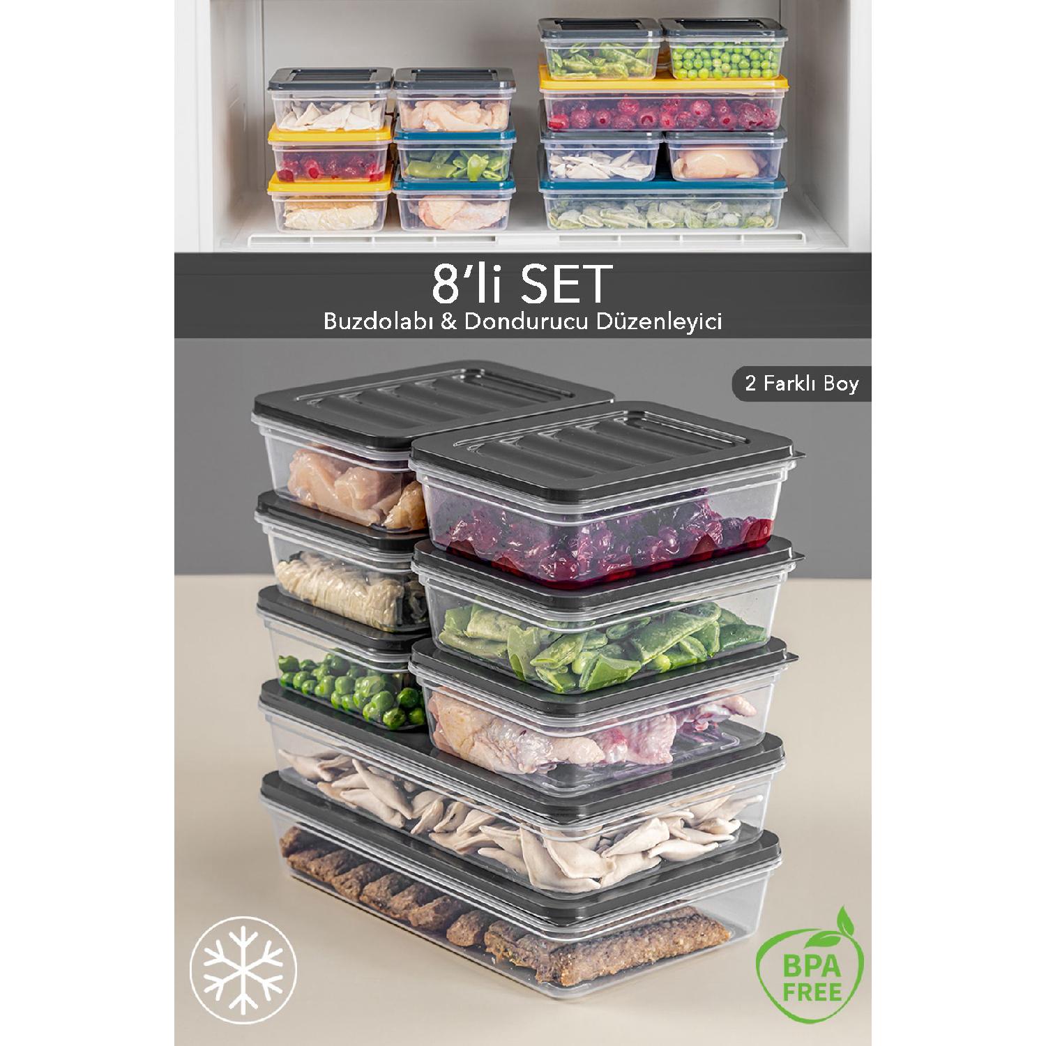 Контейнер для хранения органайзера на холодильник из 8 предметов, подходящий для микроволновой печи и морозильной камеры 2 x 1200 мл - 6 x 600 мл
Контейнер для хранения органайзера на холодильник из 8 предметов, подходящий для микроволновой печи и морозильной камеры 2 x 1200 мл - 6 x 600 мл