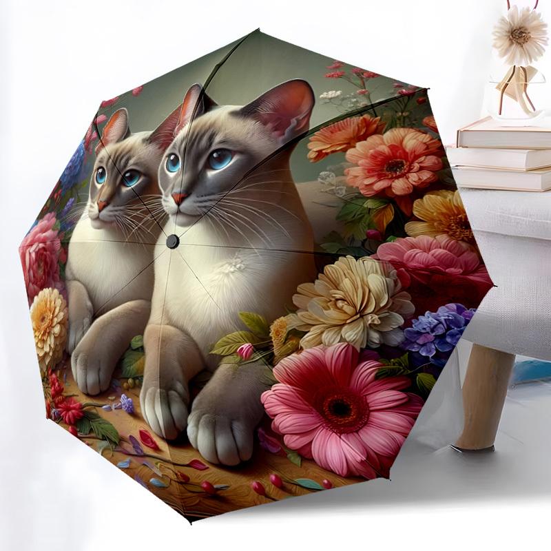 1pc Cat Floral Decor Automatic Folding Umbrella - 8-Rib Durable Iron Frame, Compact Portable for Daily Travel yy251205001
1pc Cat Floral Decor Automatic Folding Umbrella - 8-Rib Durable Iron Frame, Compact Portable for Daily Travel yy251205001