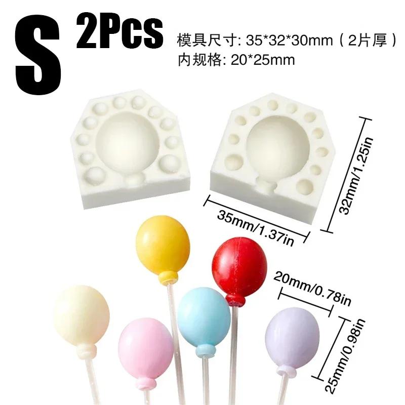 2 шт. Мини-воздушный шар в форме сердца, силиконовая форма для помадки, шоколада, самодельные формы для свечей из мастики, глиняные формы для украшения торта, инструменты для выпечки