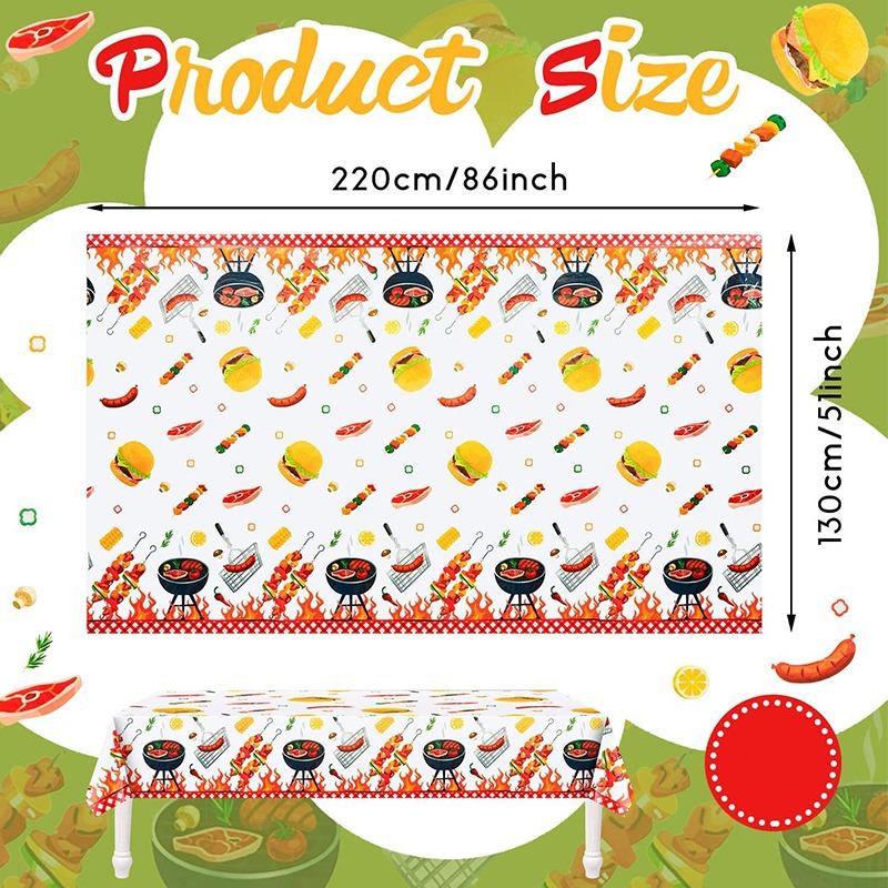 1 шт., пластиковые скатерти для вечеринки, одноразовые скатерти с принтом для барбекю, вечерние, для улицы, в помещении, для дня рождения, барбекю, украшения для вечеринки 1pc