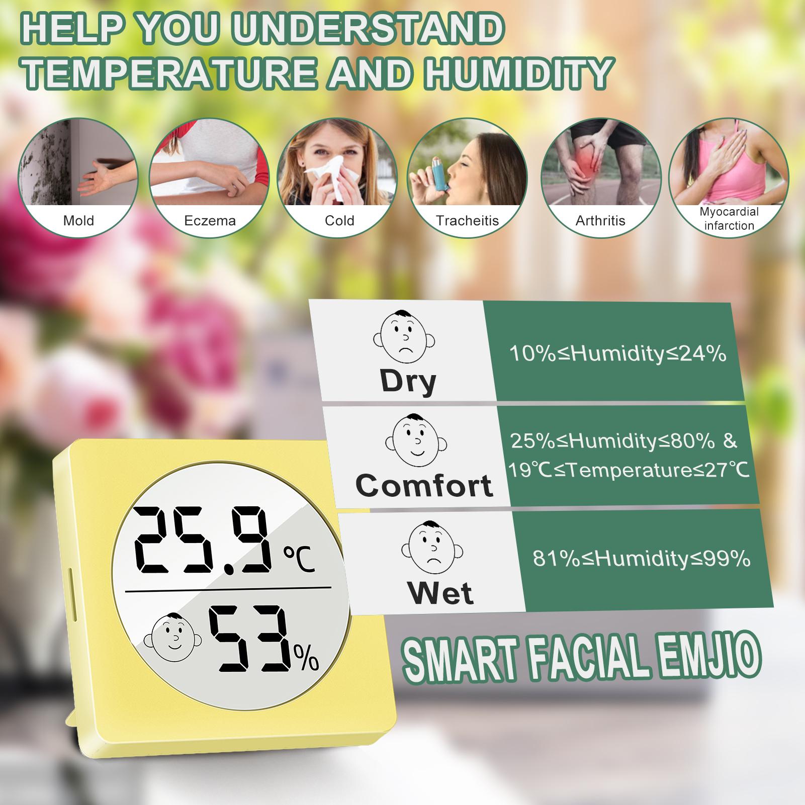 Nice-power Mini Smiley Face Digital Hygrometer Thermometer 2pcs Portable Room Home Thermometer for Office Temperature Humidity 
Nice-power Mini Smiley Face Digital Hygrometer Thermometer 2pcs Portable Room Home Thermometer for Office Temperature Humidity