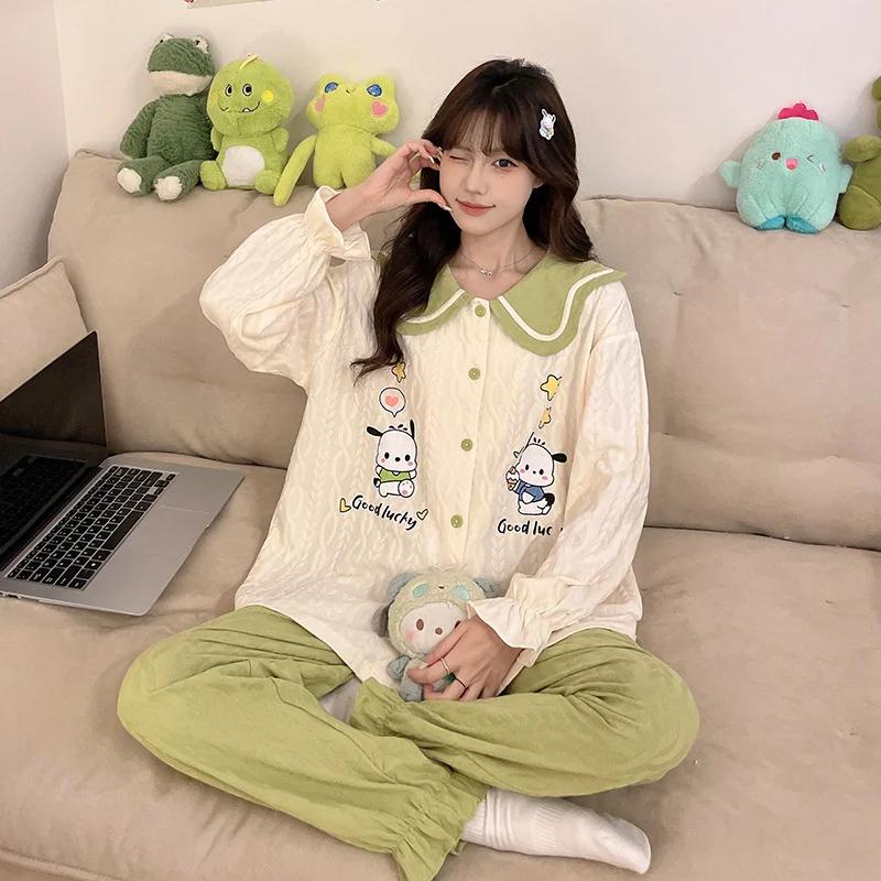 Pajamas Pure Cotton Home Clothes Cartoon Long Sleeves Long Pants Cartoon Women s Suit Women s Pajamas M
Pajamas Pure Cotton Home Clothes Cartoon Long Sleeves Long Pants Cartoon Women s Suit Women s Pajamas M