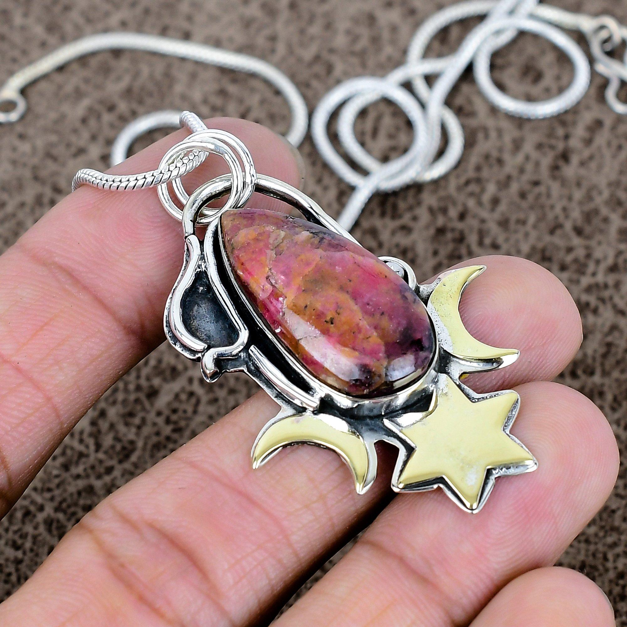 Rhodonite Gemstone Handmade 925 Sterling Silver Jewelry Pendant 2.17 KKG-564
Rhodonite Gemstone Handmade 925 Sterling Silver Jewelry Pendant 2.17 KKG-564