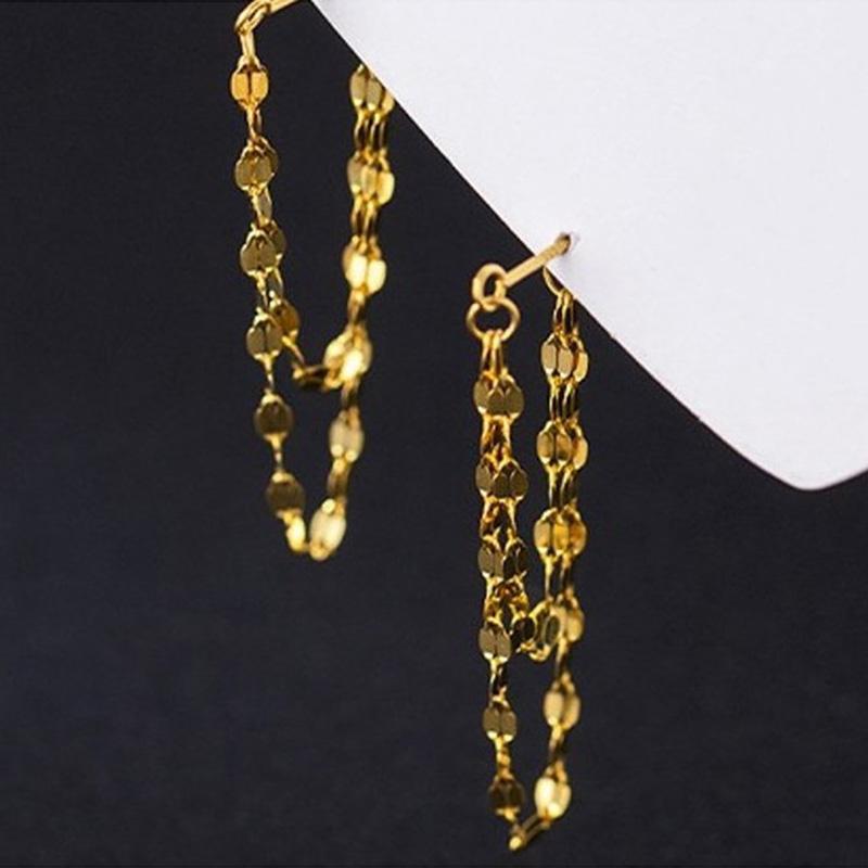 Minimal Double Layered Tassel Chain Earrings for Women Shiny Gold Color Simple Ear Line Cartilage Ear Jewelry Wholesale KDE078
Minimal Double Layered Tassel Chain Earrings for Women Shiny Gold Color Simple Ear Line Cartilage Ear Jewelry Wholesale KDE078