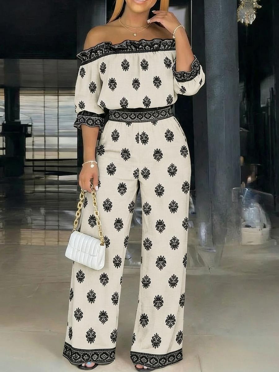 New Retro Casual Printed Shoulder Cutout Wide Leg Pants Set Women s Clothing XL абрикосовий
New Retro Casual Printed Shoulder Cutout Wide Leg Pants Set Women s Clothing XL абрикосовий