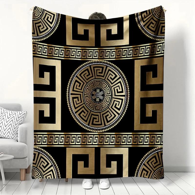 Greek Key Luxury Gold Black Geometric Print Blanket Soft Warm Cozy Flannel Throw Blanket for Sofa Bed Home Decor All-Season 70x100cm білий
Greek Key Luxury Gold Black Geometric Print Blanket Soft Warm Cozy Flannel Throw Blanket for Sofa Bed Home Decor All-Season 70x100cm білий