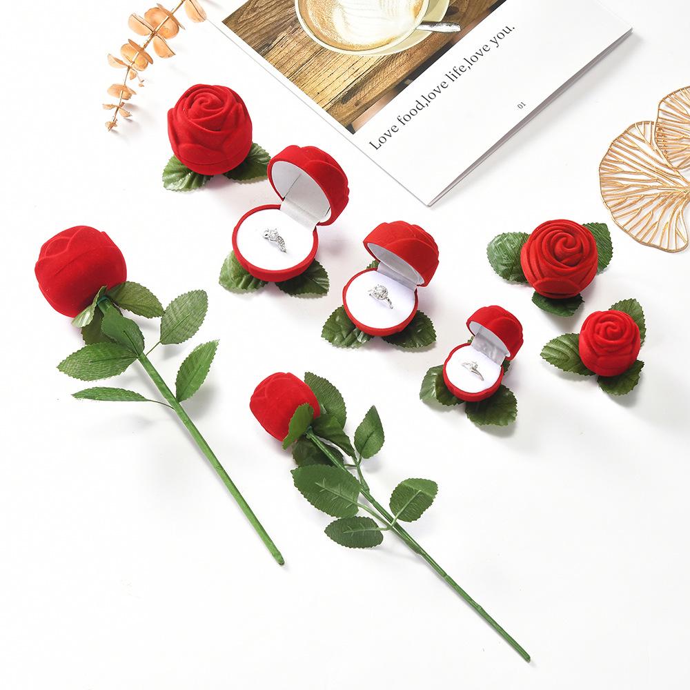 Rose Head Ring Box with Stem and Exquisite Velvet Earrings Gift Box Rose Head; 4x4cm Red/White Interior
Rose Head Ring Box with Stem and Exquisite Velvet Earrings Gift Box Rose Head; 4x4cm Red/White Interior